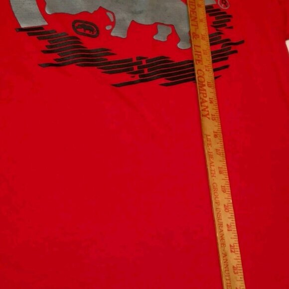 Ecko Unltd Shirt Men Medium Red Short Sleeve Gray Rhino Graphic T Streetwear - Picture 8 of 13